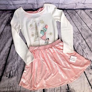 Girls 2 Piece Crushed Velvet Skirt Set